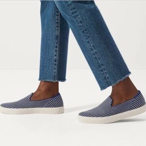 Rothy’s Riviera Pinstripe Slip On Sneakers Size 8